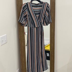 Striped Flowy Midi Dress